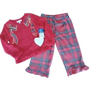 BMagical By Btween Christmas Holiday 2 pc Pajamas Set Plaid Pants 2T NEW
